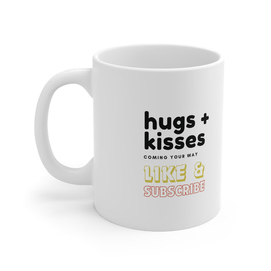Valentine's day - Hugs and Kisses Valentine - Ceramic Mug 11oz
